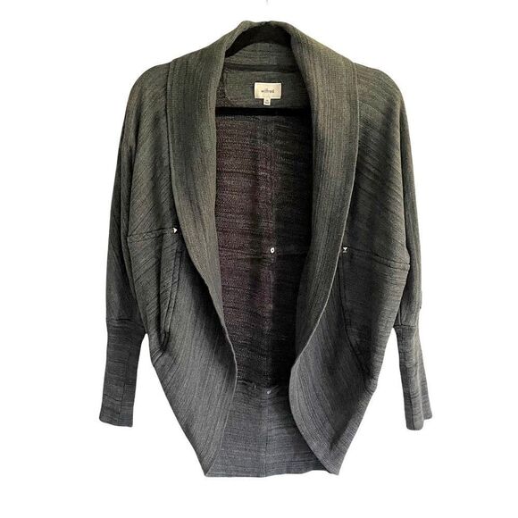 ARITZIA Diderot Open Front Cocoon Cardigan Sweater Grey Black XXS - Picture 1 of 6